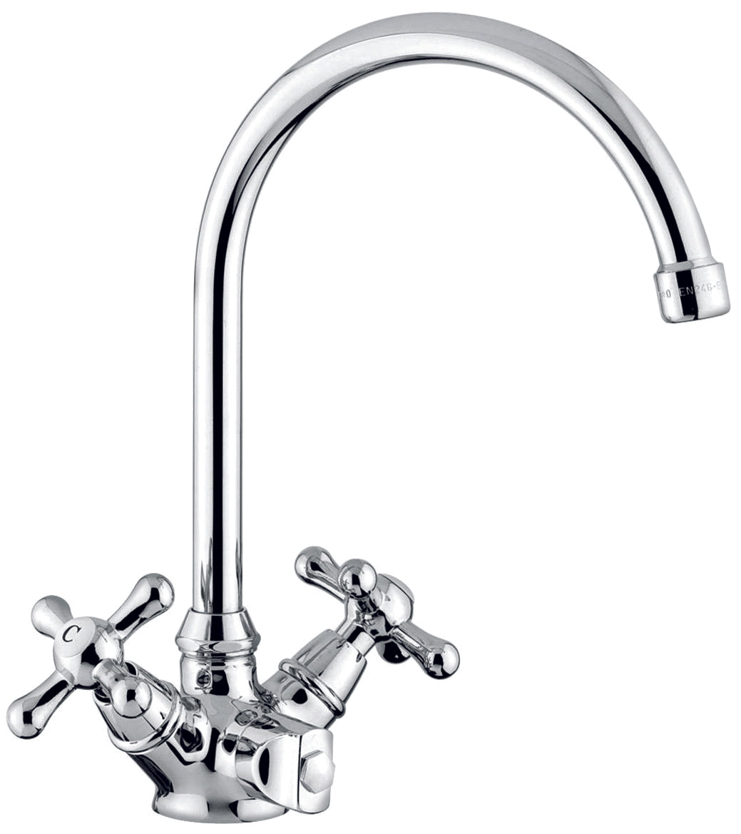 RUBINETTO CUCINA CON ATTACCO LAVASTOVIGLIE DECO EMMEVI CROMATO CON VITONE CERAMICO MADE IN ITALY