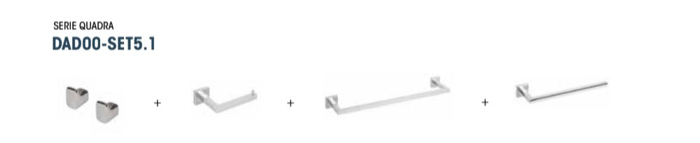 Set Accessori per Bagno Dad00SET5-1 Cromo 5 PEZZI - Made in Italy