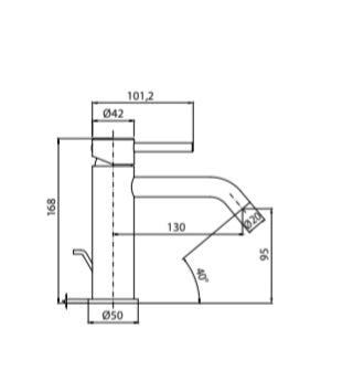MISCELATORE LAVABO CLASSE E410 BRUSHED NICKEL FRAMO MADE IN ITALY