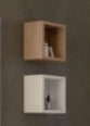 ARREDO BAGNO URBAN UC13 CM 170 CON COLONNA E PENSILI A GIORNO FINITURA ROVERE NODATO E LACCATO BIANCO OPACO