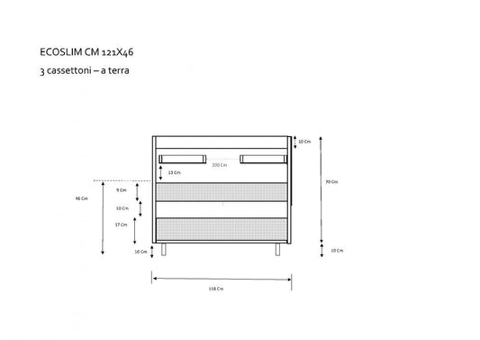 ARREDO BAGNO ECOSLIM 121T FINITURA LEGNO K001 LEGNO K005 K003 K009