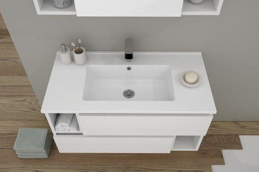 ARREDO BAGNO MOBILE CITY 02 cm.90 FINITURA BIANCO LARIX