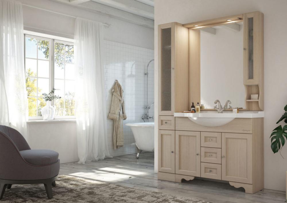 ARREDO BAGNO MOBILE COUNTRY CHIC 04 cm.126 FINITURA LEGNO A SCELTA