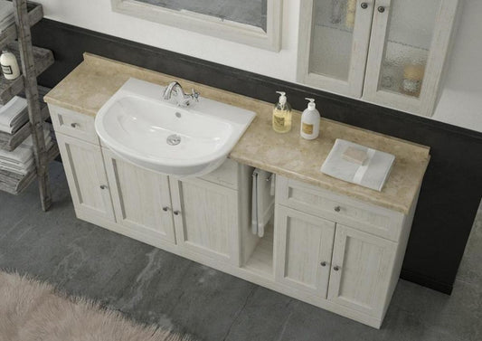 ARREDO BAGNO MOBILE COUNTRY CHIC R210 cm.173 FINITURA DECAPE A SCELTA