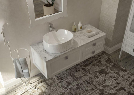 ARREDO BAGNO MOBILE COUNTRY CHIC R212 cm.131 FINITURA A PORO APERTO A SCELTA