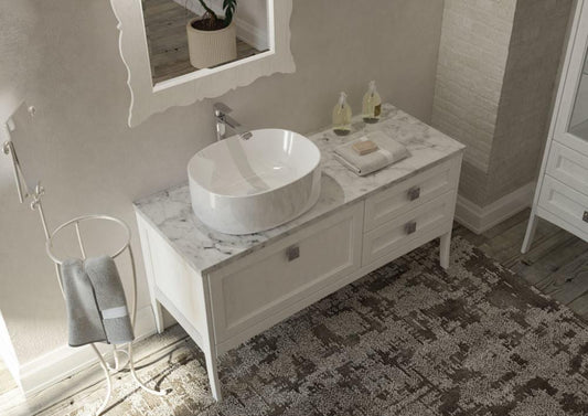 ARREDO BAGNO MOBILE COUNTRY CHIC R213 cm.131 FINITURA A PORO APERTO A SCELTA