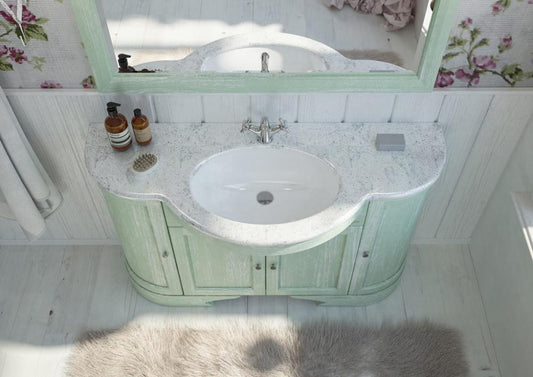 ARREDO BAGNO MOBILE COUNTRY CHIC R214 cm.131 FINITURA DECAPE A SCELTA