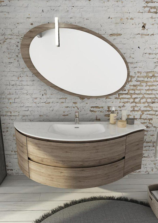 ARREDO BAGNO MOBILE FREEDOM CURVO FC03 cm 150 ROVERE TERRA