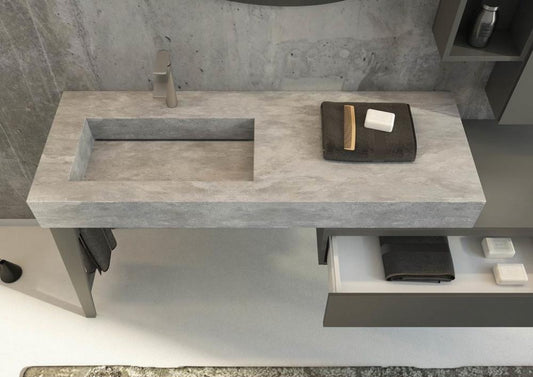 ARREDO BAGNO MOBILE FREEDOM FL16 cm 177 TOP GRESS ARDESIA - LACCATO GRIGIO OPACO