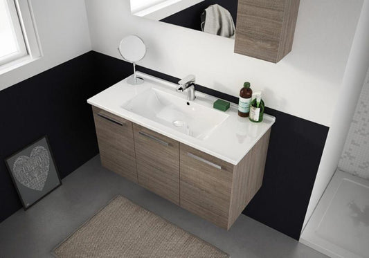 ARREDO BAGNO MOBILE HARLEM H19 cm 100 TRANCHE ROVERE SCURO
