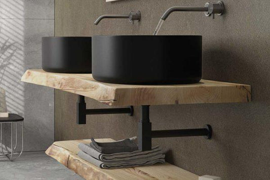 ARREDO BAGNO MOBILE LIFE 05 DOPPIO LAVABO CASTAGNO NAT.LEVIGATO CM 160 MASSELLO