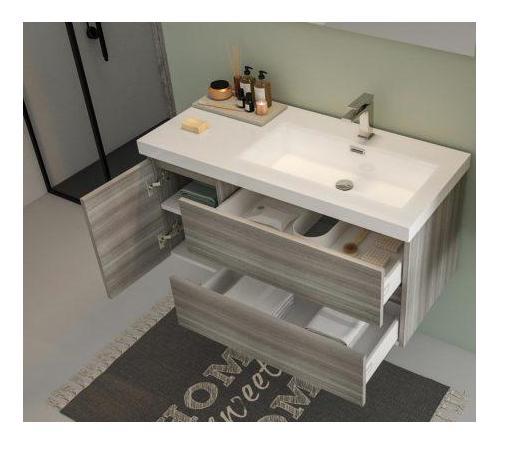 ARREDO BAGNO MOBILE LINE 01 cm.100 DX FINITURA EUCALIPTO GRIGIO