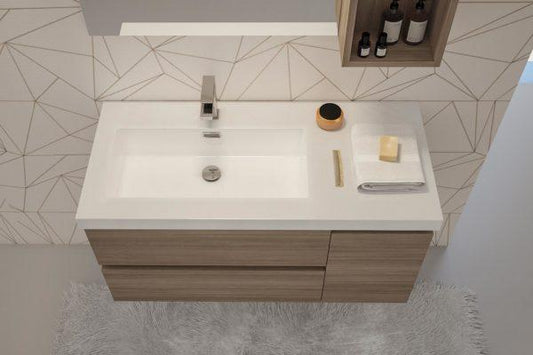 ARREDO BAGNO MOBILE LINE 02 cm.100 SX FINITURA OLMO TERRA