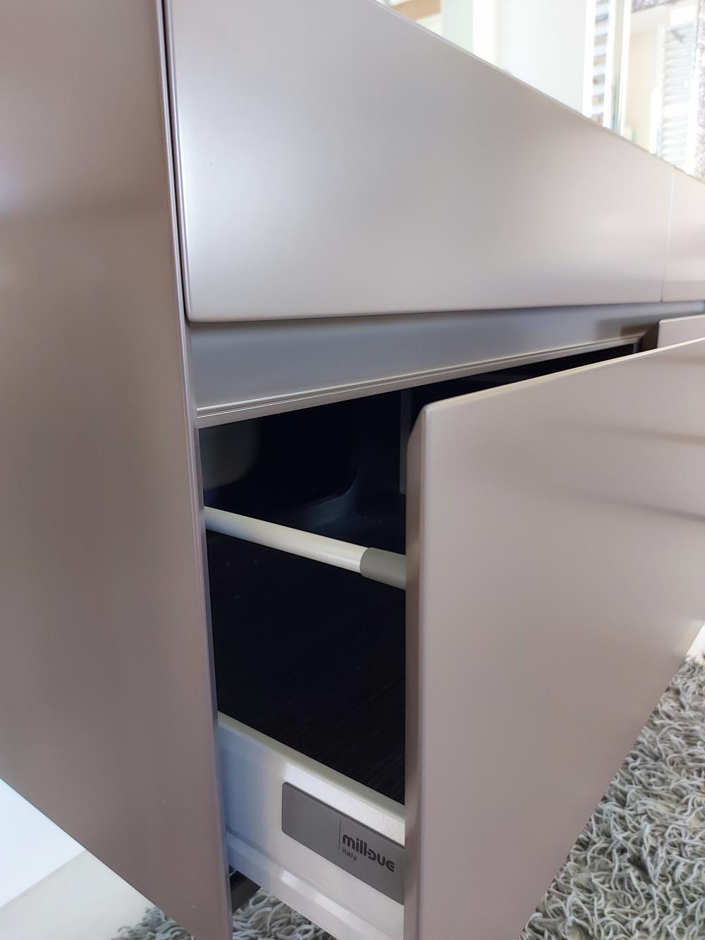 ARREDO BAGNO MOBILE MILLDUE BLOCK KUBIC VISONE OPACO CM.126X55