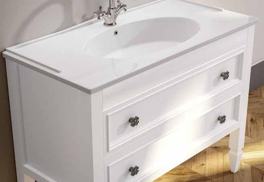 ARREDO BAGNO MOBILE PROVENCE PRO107B1 CM 107 LACCATO BIANCO OPACO RAL9003