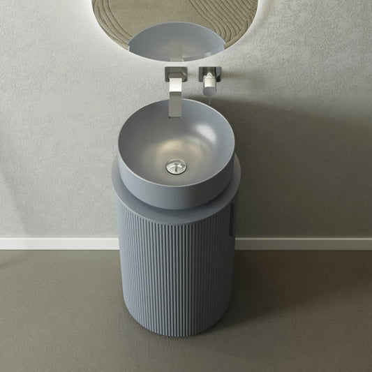 ARREDO BAGNO MOBILE RI-TRATTO RT19 FINITURA POLVERE LACCATO OPACO LAVABO APPOGGIO