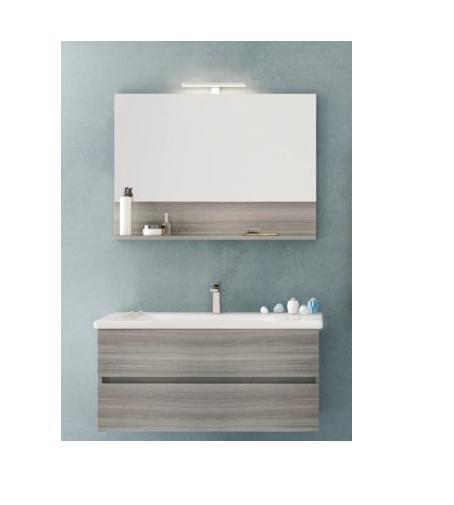ARREDO BAGNO MOBILE SOFT 10 cm.100 FINITURA EUCALIPTO GRIGIO