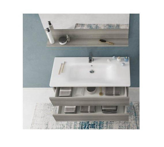 ARREDO BAGNO MOBILE SOFT 10 cm.100 FINITURA EUCALIPTO GRIGIO