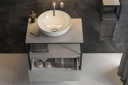 ARREDO BAGNO URBAN US01 CM 75 FINITURA CEMENTO