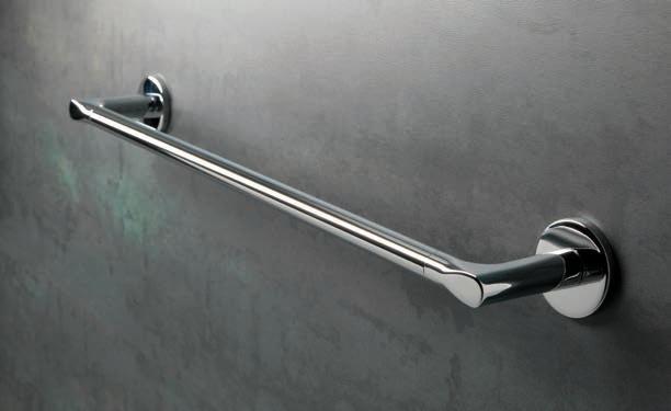 ASTA PORTA ASCIUGAMANI CM. 63 LIZ OTTONE CROMATO ALTA GAMMA KIT INCOLLO INCLUSO