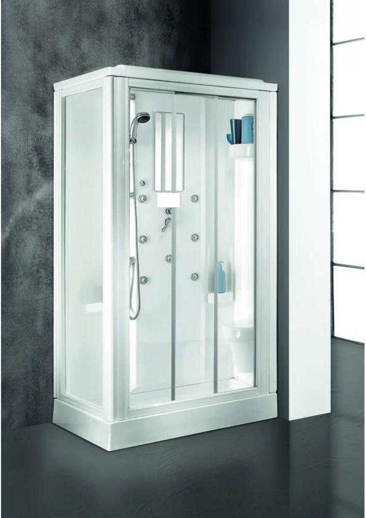 BOX DOCCIA CABINATO IDROMASSAGGIO RETTANGOLARE 100x80 VESUVIO MADE IN ITALY