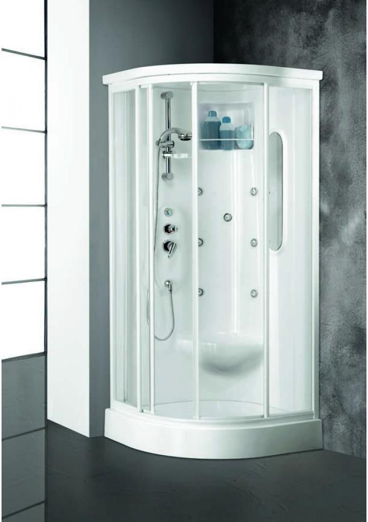 BOX DOCCIA CABINATO IDROMASSAGGIO SEMICIRCOLARE 90x90 ETERNITE MADE IN ITALY