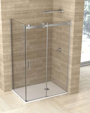 BOX DOCCIA RETTANGOLARE DELUX 80X140 CROMO CRISTALLO SP 8MM