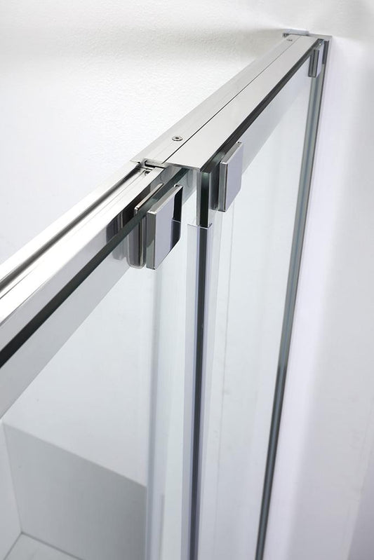 BOX DOCCIA RETTANGOLARE SOFT CLOSE 100X70 CROMO CRISTALLO SP 8MM ANTICALCARE