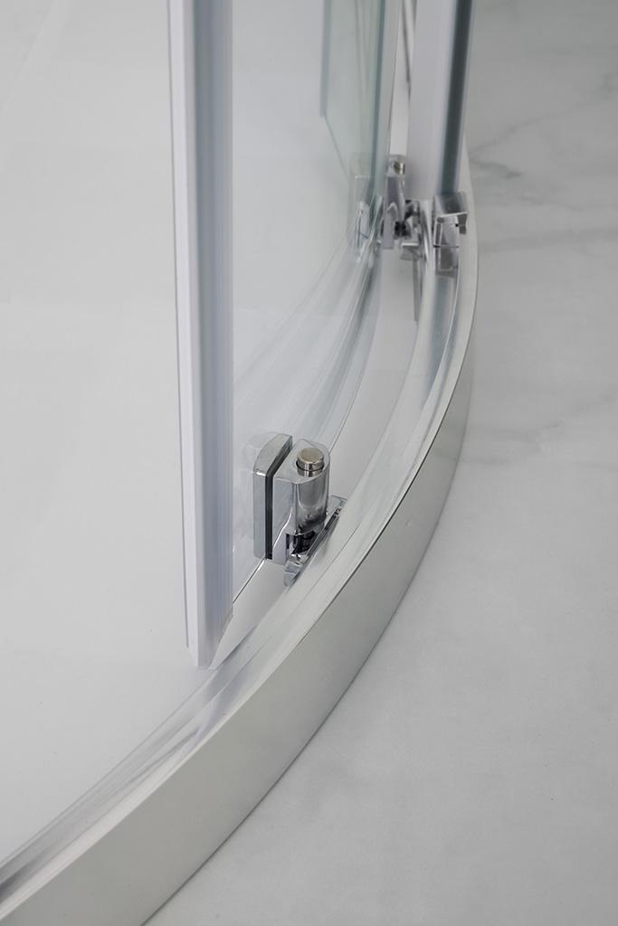 BOX DOCCIA SEMICIRCOLARE RETTANGOLARE FS40 80X120 H200 CROMO CRISTALLO ANTICALCARE SP.6MM