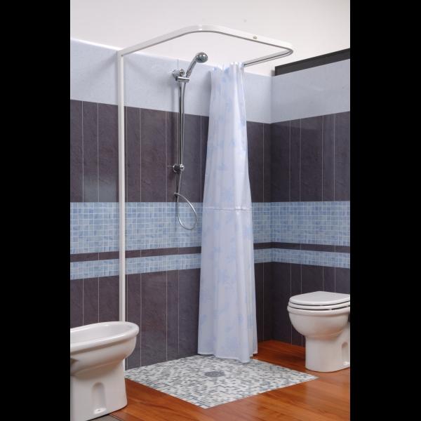 BOX DOCCIA TENDA BOX 3 LATI CM 80X70X80 SALVASPAZIO BIANCO LAVABILE
