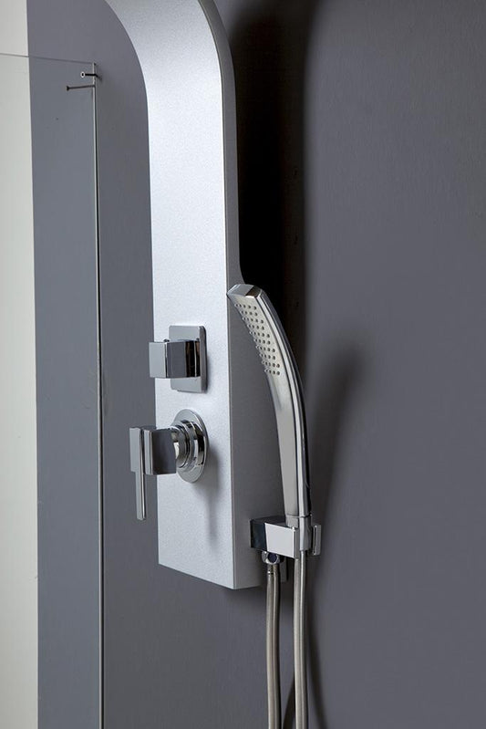 COLONNA DOCCIA CON CASCATA SENNA ACCIAIO FINITURA SILVER