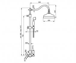 COLONNA DOCCIA DECO CERAMIC EMMEVI CON RUBINETTO DOCCIA E SOFFIONE PIOGGIA MADE IN ITALY