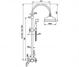 COLONNA DOCCIA DECO CLASSIC EMMEVI CON GRUPPO DOCCIA SOFFIONE PIOGGIA MADE IN ITALY