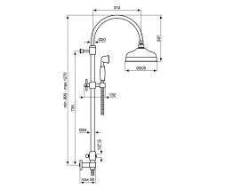 COLONNA DOCCIA DECO CLASSIC EMMEVI PRESA ACQUA ESTERNA SOFFIONE PIOGGIA MADE IN ITALY