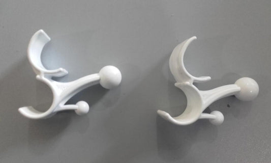 COPPIA APPENDINI GANCIO PORTA ACCAPPATOIO DOPPIO GANCIO UNIVERSALI PER SCALDASAVIETTE TERMOARREDO B.CO