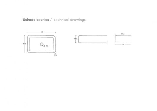 LAVABO DA APPOGGIO DANDY CM.59X36,5 H.14,5 CERAMICA BIANCO