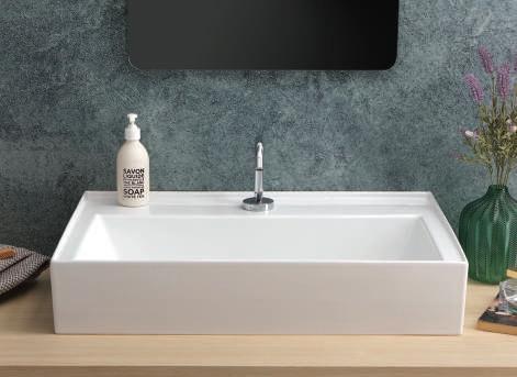 LAVABO DA APPOGGIO JOLLY RETTANGOLARE CM 71X46 H 14 CERAMICA BIANCO