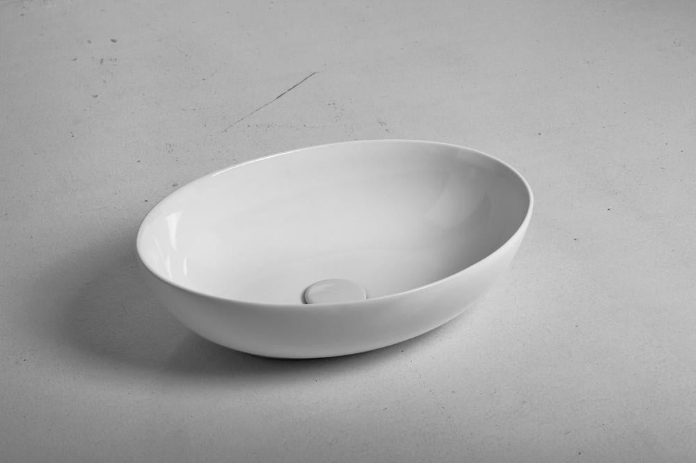 LAVABO DA APPOGGIO MINI SOFTLY OVALE CM.49X34 CERAMICA BIANCO