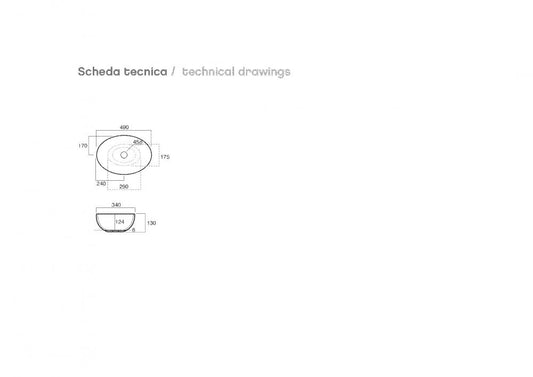 LAVABO DA APPOGGIO MINI SOFTLY OVALE CM.49X34 CERAMICA BIANCO