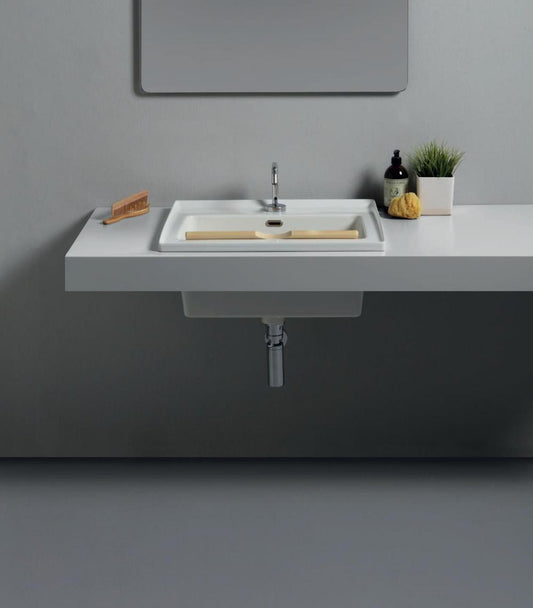 LAVABO IN CERAMICA MULTIUSO JOLLY 60 61X51,5 MONOFORO BIANCO RETTIFICATO