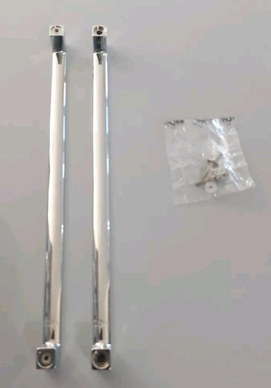 MANIGLIA CROMATA DOPPIA INTERASSE VITI MM320 PER BOX DOCCIA IN CRISTALLO SP.6MM