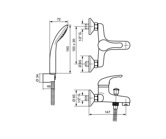 MISCELATORE ESTERNO VASCA GIGLIO CROMO MADE IN ITALY