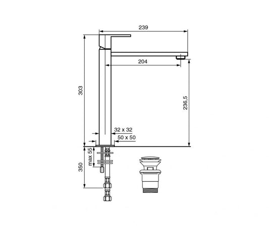 MISCELATORE LAVABO ALTO GEA EMMEVI MADE IN ITALY