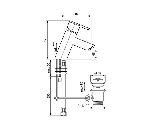 MISCELATORE LAVABO ELLY EMMEVI MADE IN ITALY