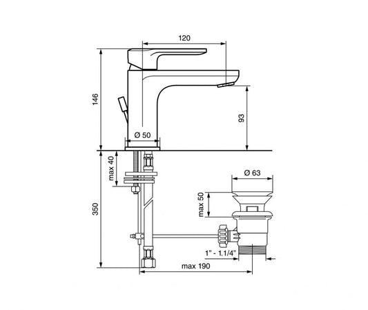 MISCELATORE LAVABO NEFER EMMEVI MADE IN ITALY