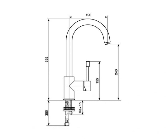MISCELATORE LAVELLO CROMATO EDEN 71047 EMMEVI MADE IN ITALY