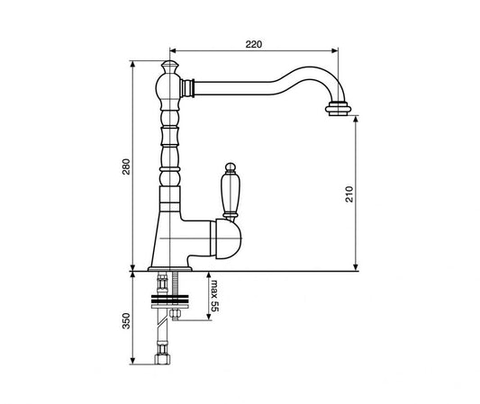 MISCELATORE LAVELLO CROMATO LAGUNA 40517 EMMEVI MADE IN ITALY
