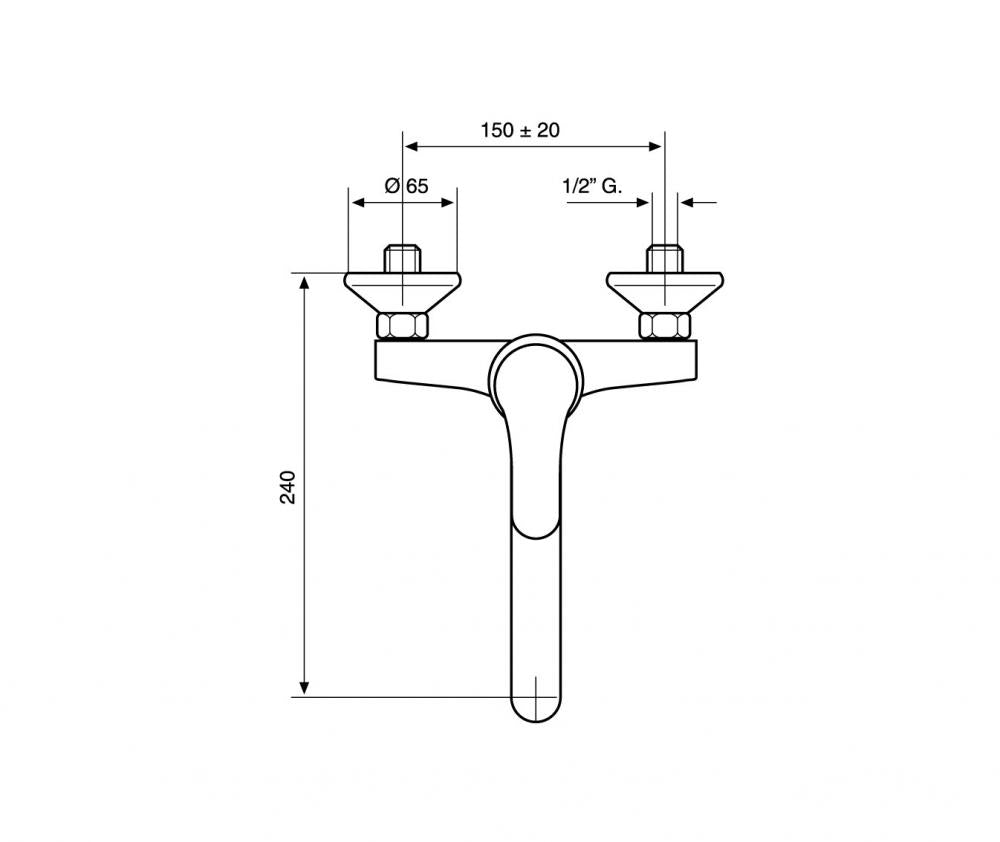 MISCELATORE LAVELLO CUCINA A MURO CANNA GIREVOLE ZEUS MADE IN ITALY
