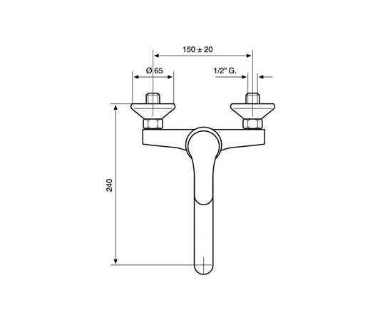 MISCELATORE LAVELLO CUCINA A MURO CANNA GIREVOLE ZEUS MADE IN ITALY