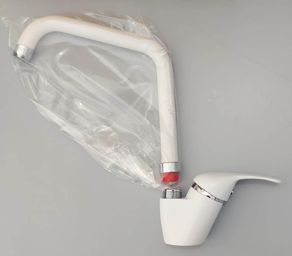 MISCELATORE LAVELLO CUCINA AMBRA 9085 FINITURA BIANCO OPACO